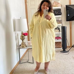 J Crew Yellow Pinstripe Shirt Dress